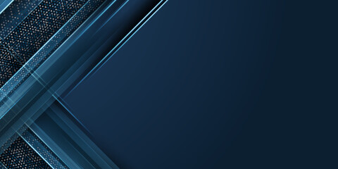 Modern dark blue black background with abstract graphic elements and light stripes for presentation background design. 