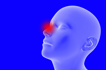 Nasal congestion 3d figure