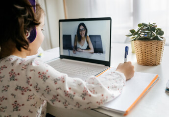 Girl studying at home