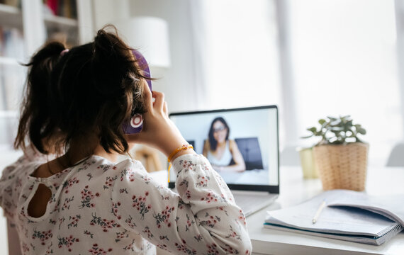 Girl studying at home