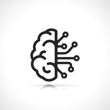 artificial intelligence thin line icon isolated design