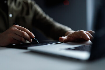 Person using computer equipment 