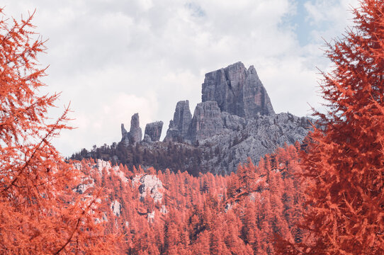 Infrared Framed Mountain Range