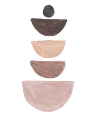 Hand painted with acrylic paints abstract art. Balancing stones art. Suitable for wall art, printing on paper or clothes. Nude, pastel and beige colors.