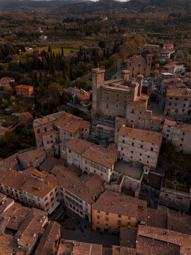 Small Italian town, overhead view