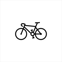 Pedal Bike Line Icon In A Simple Style. A Bicycle Driven By Muscular Force. Vector sign in a simple style, isolated on a white background.