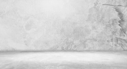 concrete wall background and cement floor studio room