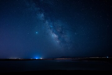 Fototapeta na wymiar Galaxy in the night in Qinghai province, China.