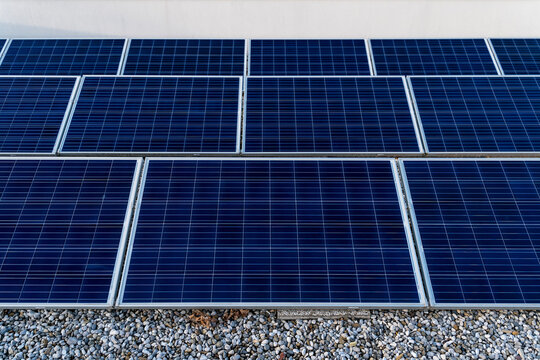 Solar Panels On The Roof Of A Modern House