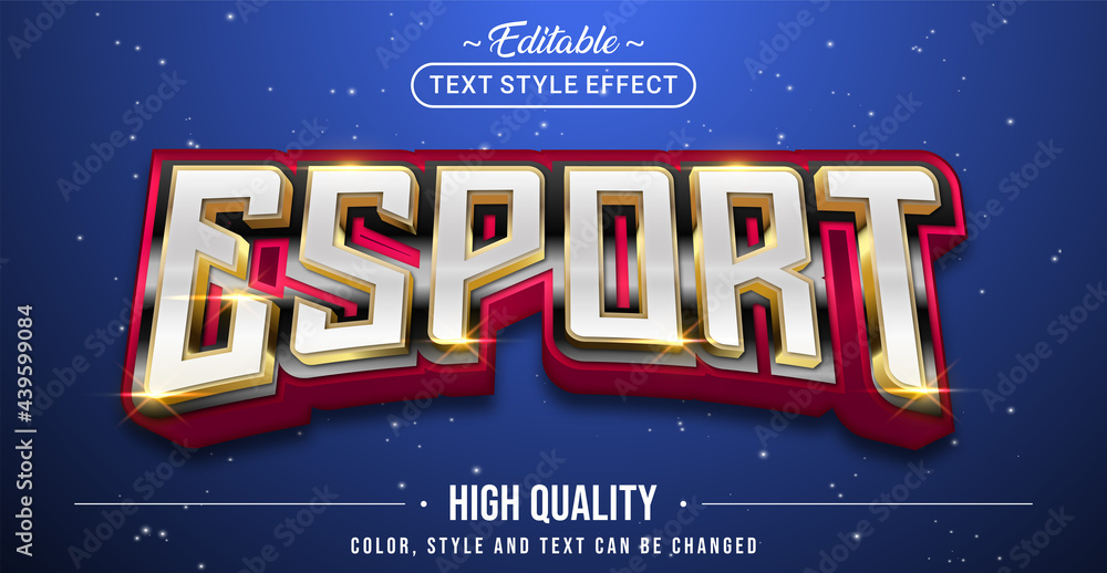 Poster Editable text style effect - E-sport text style theme.