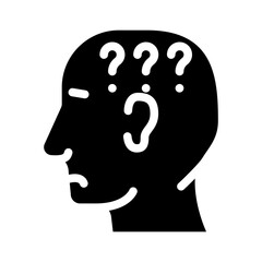 question neurosis glyph icon vector. question neurosis sign. isolated contour symbol black illustration
