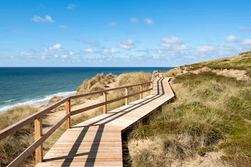 Cercles muraux Descente vers la plage Randonnée le long de la côte de la mer du Nord près de Kampen, Sylt, Schleswig-Holstein