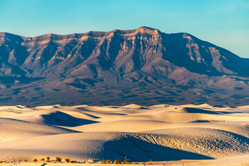dramatic desert landscape of white sand dunes in New Mexico - Powered by Adobe
