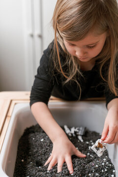 little kid outer space themed sensory bin 6 