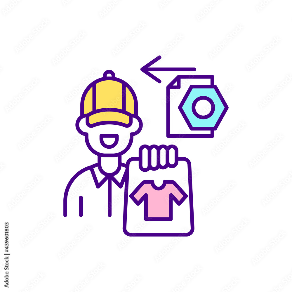 Poster marketplace order management rgb color icon. online seller. isolated vector illustration. managing p
