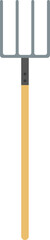 Garden pitchfork. Garden tools. Plant and soil care. Flat design.