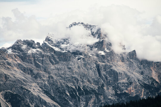 Snow capped mountain Passo Stelvio 