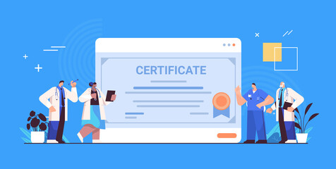 graduated doctors holding certificate graduates celebrating academic diploma degree university medical education