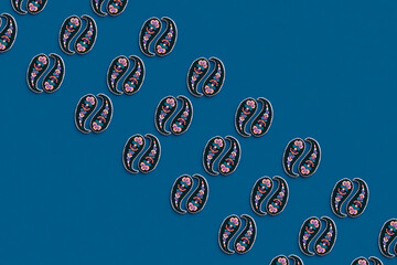 Abstract floreal pattern on blue background