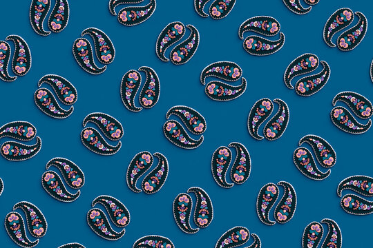 Abstract floreal pattern on blue background