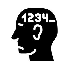 counting neurosis glyph icon vector. counting neurosis sign. isolated contour symbol black illustration