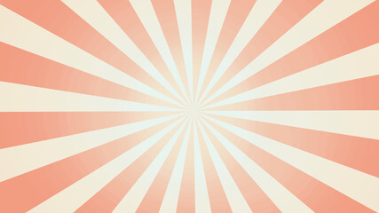 レトロカラーの放射線　集中線　注目　背景イラスト
