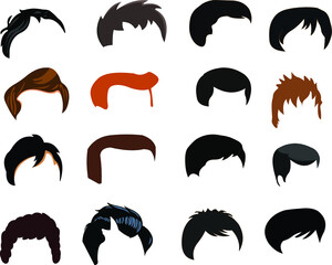 set of hair style vector artwork expressions