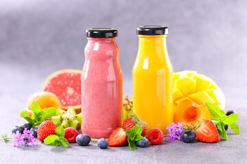 fruit smoothie with fresh fruits
