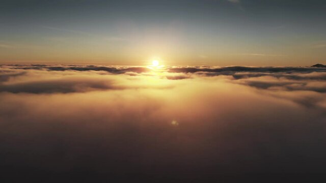 Flying above the clouds real footage, 4k relaxing background
