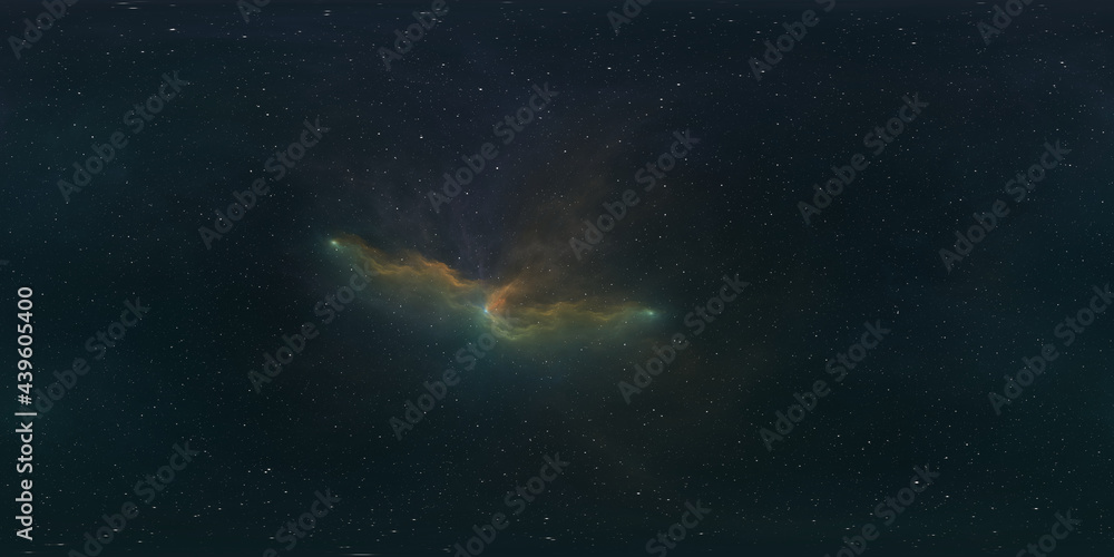 Canvas Prints 360 degree interstellar cloud of dust and gas. space background with nebula and stars. glowing nebul