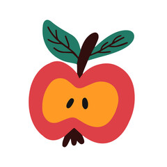 Red apple.Hand-drawn vector illustration