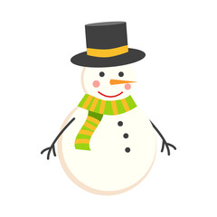 Snowman collection for christmas and winter, cute character flat design