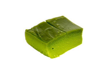 Thai desserts are green square cubes. Clipping path.