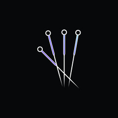 Acupuncture Needles blue gradient vector icon
