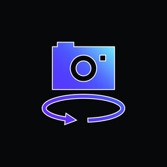 360 Camera blue gradient vector icon