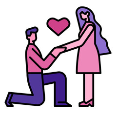 marriage proposal wedding icon