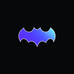 Bat Black Shape With Open Wings blue gradient vector icon