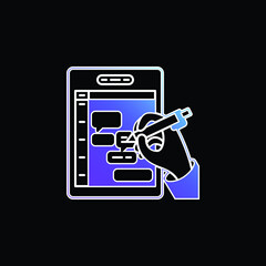 Analysis blue gradient vector icon