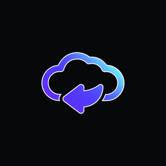 Back Arrow On Internet Cloud blue gradient vector icon