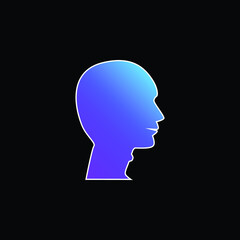 Bald Man Head blue gradient vector icon