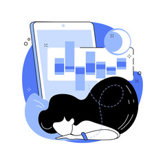 Sleep tracking abstract concept vector illustration.