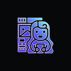 Blogger blue gradient vector icon
