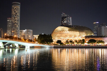 シンガポール　マリーナベイの夜景