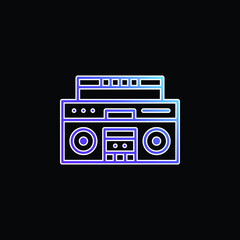 Boombox blue gradient vector icon