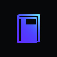 Book Closed With Label blue gradient vector icon