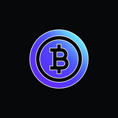 Bitcoin blue gradient vector icon