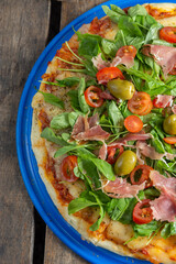 pizza con rucula y jamon 