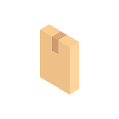 Cardboard box. Isometric style. Carton packaging closed container. Vector isolated on white