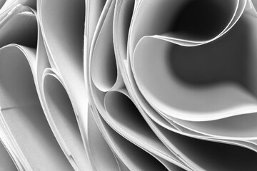 curled folded paper background - photographed from above in a flat lay style - with focus on the rim - photograph has shallow depth of field - specific focus