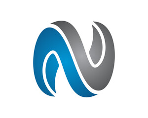 N letter curve logo template 2